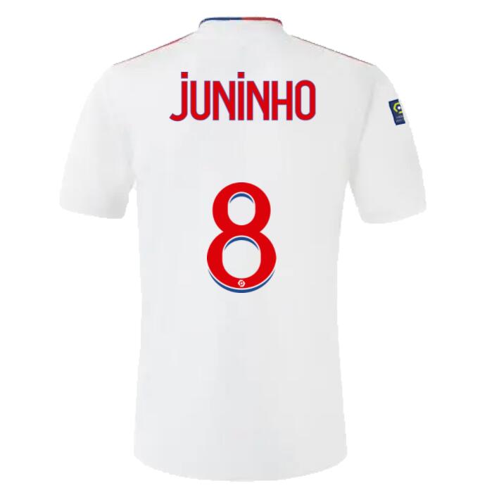 2021/22 Olympique Lyonnais Home Kit Soccer Jersey with JUNINHO 8 printing